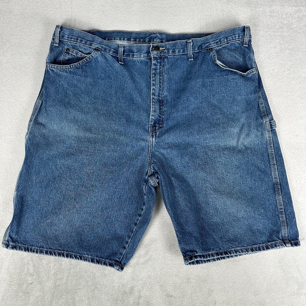 Dickies Carpenter Jean Shorts Mens 46 Medium Wash Denim Loose Fit Utility
